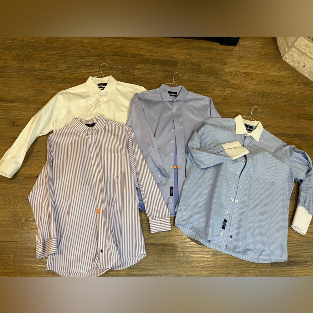 Lot of 5 Men’s Hart Schaffner Marx Dress Shirts 17 1/2 34